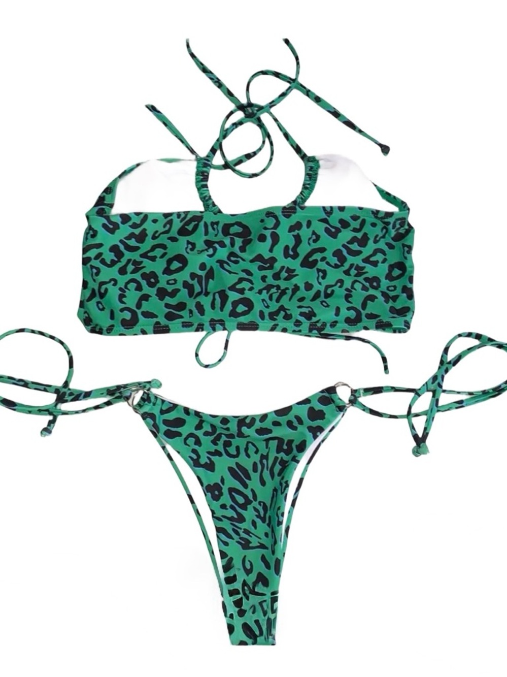 Green Leopard Print Drawstring Bikini SHEIN - US 8 (L) - Picture 4 of 5